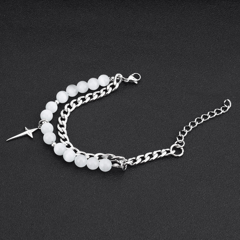 Titanium Steel Bracelet Cross Star Ball Neutral Hand Accessories For Men And Women