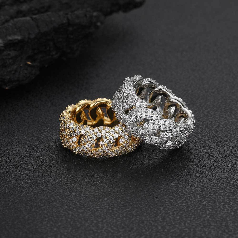 Hip Hop Ear Accessories 10mm Cuban Ring Zircon Men