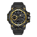 Men Dual Display Quartz Sports Watches Multi-Function Waterproof Male Stopwatch Wristwatch