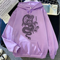 Hoodies Men Chinese Dragon Print Hood