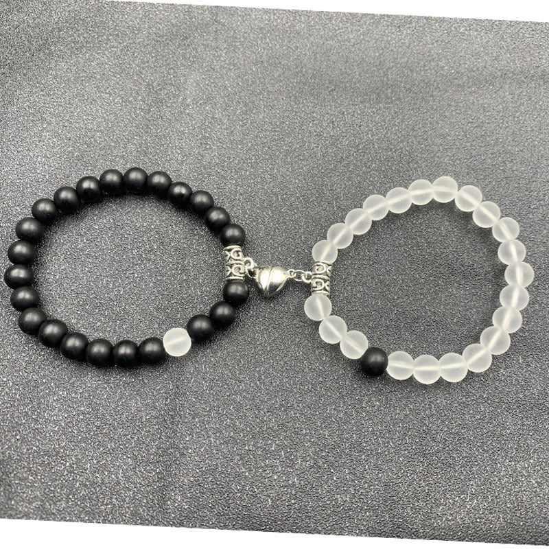 European And American New Love Magnetic Bracelets For Men And Womencouple Necklace Suit Elastic Bracelet Girlfriends' Accessories Amazon