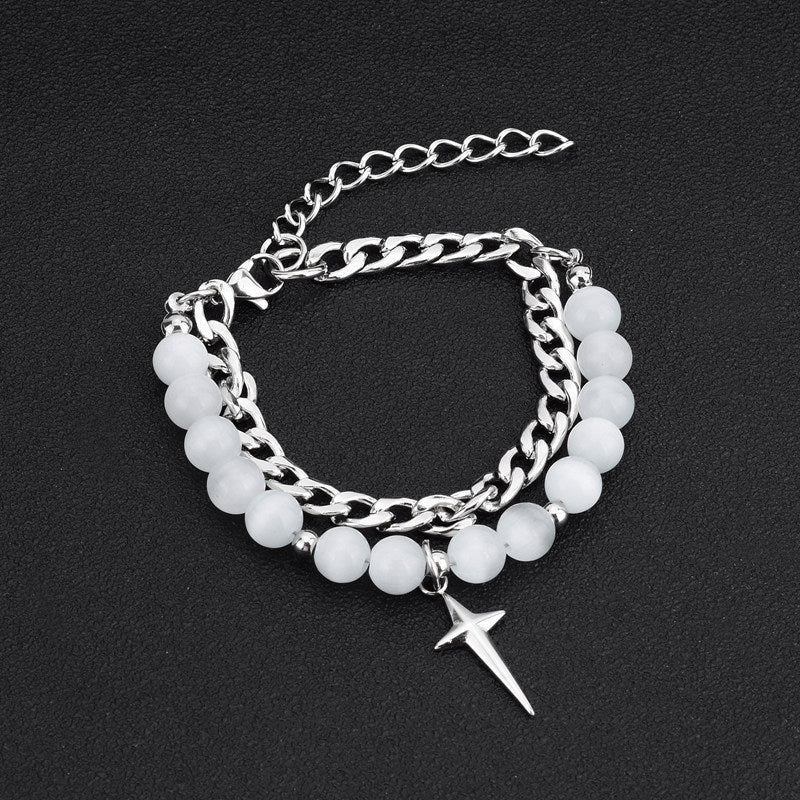 Titanium Steel Bracelet Cross Star Ball Neutral Hand Accessories For Men And Women
