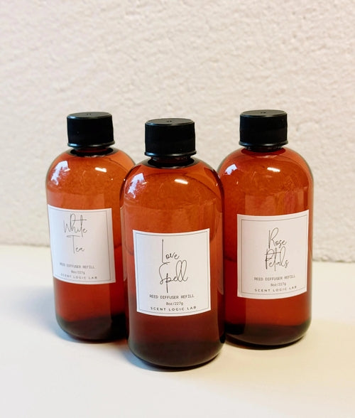 Reed Diffuser Refill – 8oz | Non-Toxic, Essential Oil Infused | 40+