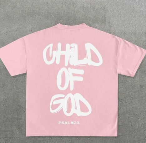 Child Of God Ndy Gothic Letter Pattern Oversized T-Shirt Men