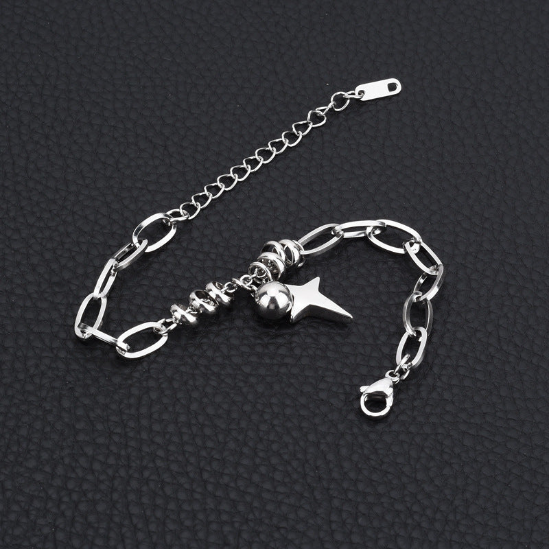 Titanium Steel Bracelet Cross Star Ball Neutral Hand Accessories For Men And Women