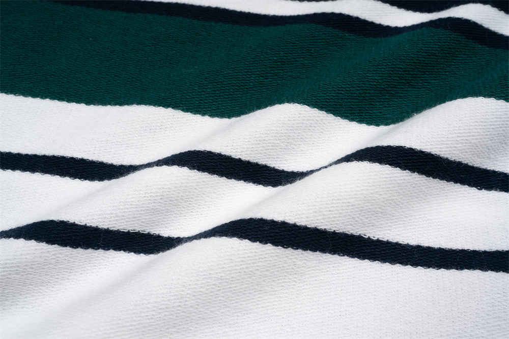 Contrast Color Striped Polo Shirt For Men