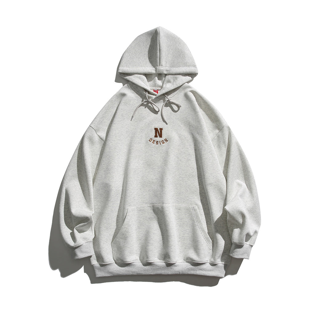 Simple Letter Embroidery Couple Hoodies Men And Women Casual Sweatshirt
