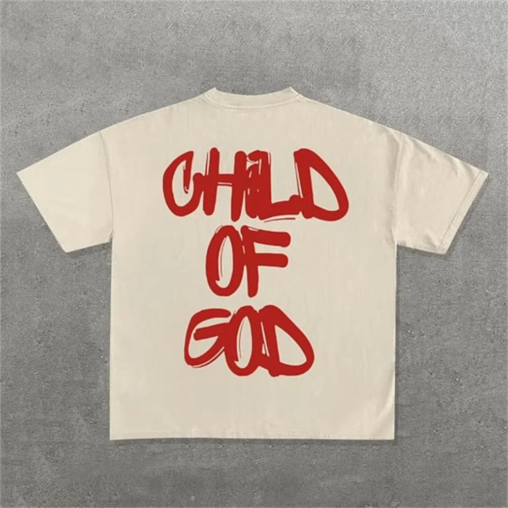 Personality Letter Pattern Oversized T-shirt Men