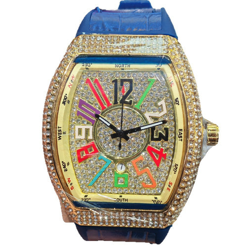Barrel-shaped Minimalist Wristwatch Leather Strap Diamond Accents Quartz Watch